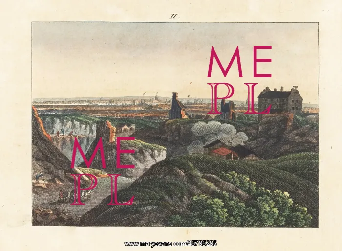 : View of Paris seen from Montmartre, 1800s : View of Paris seen from Montmartre, 1800s