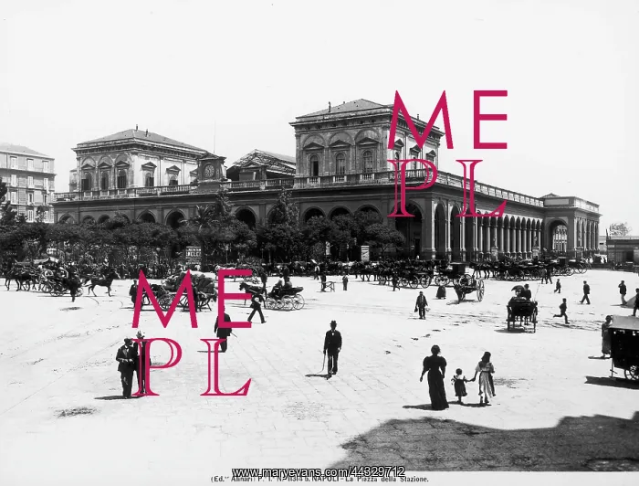  : Italy. View with people of Piazza Stazione in Naples