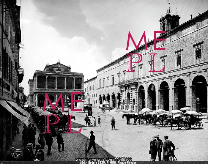 : Italy. View of Piazza Cavour in Rimini. In the background : Italy. View of Piazza Cavour in Rimini. In the background