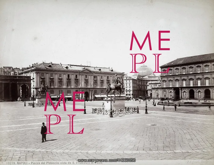 : Italy. View of Piazza del Plebiscito in Naples, seen : Italy. View of Piazza del Plebiscito in Naples, seen