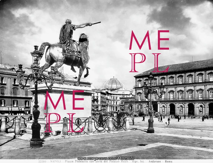 : Italy. View of Piazza del Plebiscito with the statue of Augustus : Italy. View of Piazza del Plebiscito with the statue of Augustus