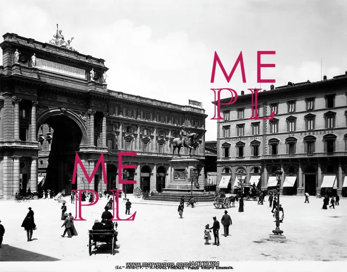 : Italy. View of Piazza della Repubblica, formerly Vittorio Emanuele II with : Italy. View of Piazza della Repubblica, formerly Vittorio Emanuele II with