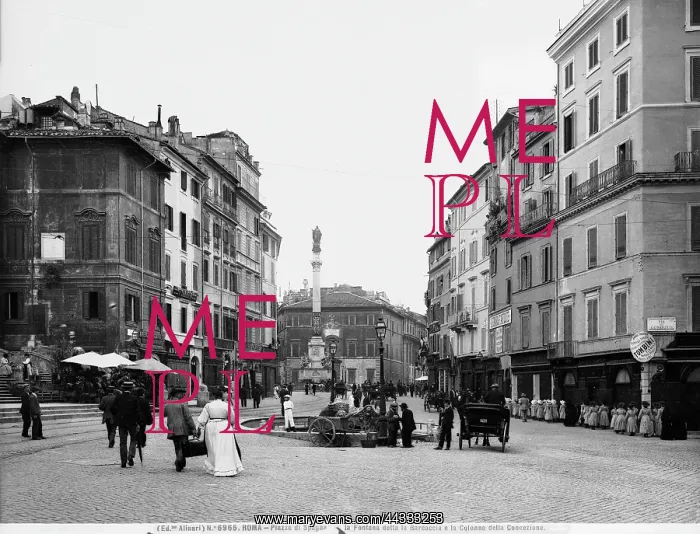 : Italy. View of the Piazza di Spagna, Rome : Italy. View of the Piazza di Spagna, Rome