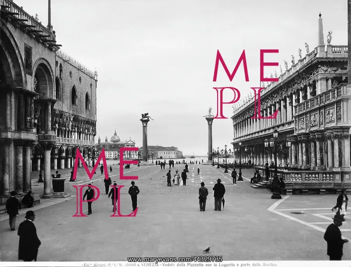 : Italy. View of the Piazzetta with the Loggetta and part of St. Mark's Basilica, in Venice : Italy. View of the Piazzetta with the Loggetta and part of St. Mark's Basilica, in Venice