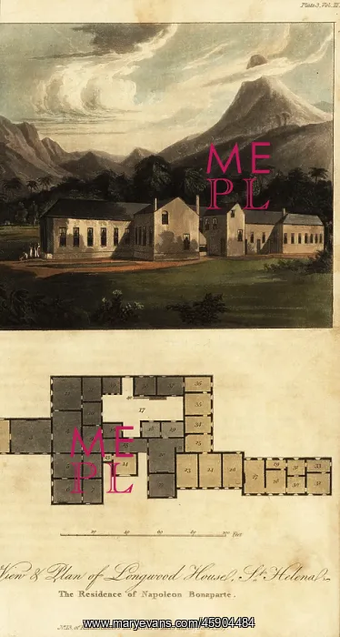 : View and plan of Napoleon's final residence on Saint Helena : View and plan of Napoleon's final residence on Saint Helena