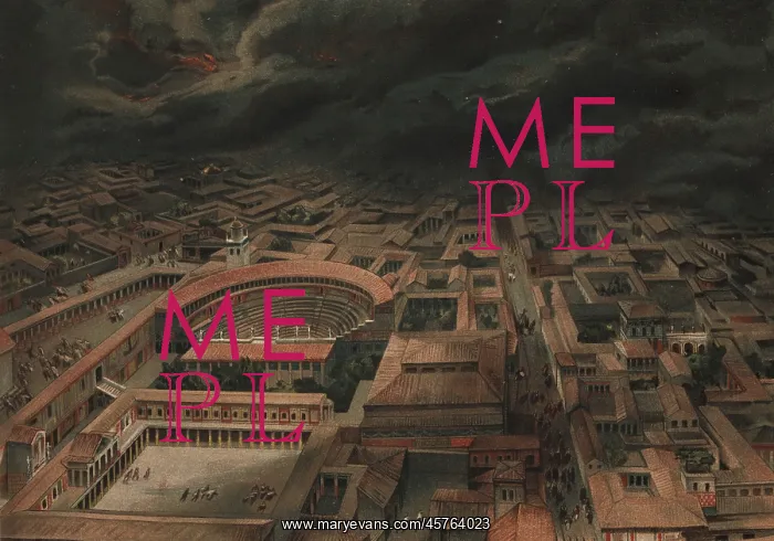 : View of Pompeii at the moment of the eruption of Vesuvius : View of Pompeii at the moment of the eruption of Vesuvius