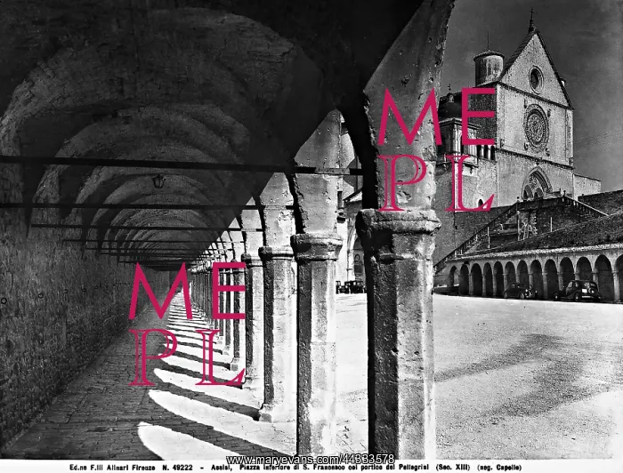 : Italy. View of the portico's in the lower square of San Francesco : Italy. View of the portico's in the lower square of San Francesco