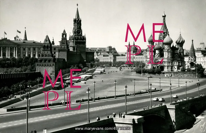 : View of Red Square, Moscow with St Basil's Cathedral : View of Red Square, Moscow with St Basil's Cathedral