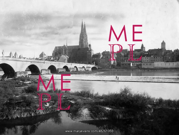 : View of Regensburg, around 1915 : View of Regensburg, around 1915