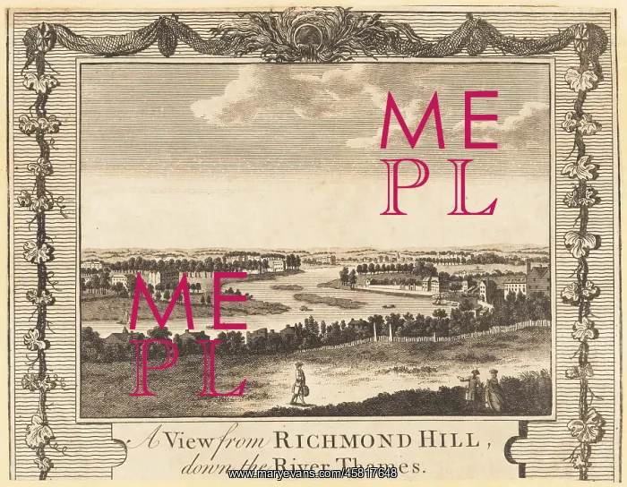 : View from Richmond Hill down the River Thames, 18th century : View from Richmond Hill down the River Thames, 18th century