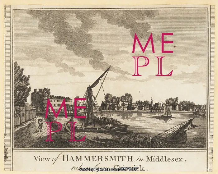 : View of the River Thames at Hammersmith, 1784 : View of the River Thames at Hammersmith, 1784