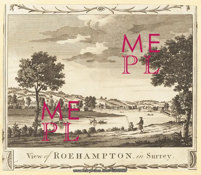 : View of the River Thames near the village of Roehampton : View of the River Thames near the village of Roehampton