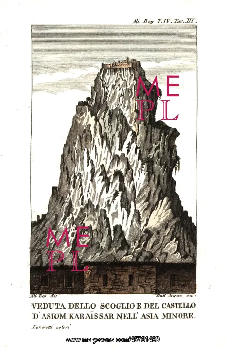 : View of the rock and castle of Asiom Karaissar : View of the rock and castle of Asiom Karaissar