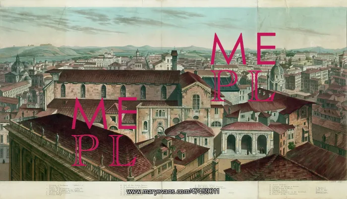 : View of Rome, including the Forum, the Temple of Jupiter Sla : View of Rome, including the Forum, the Temple of Jupiter Sla