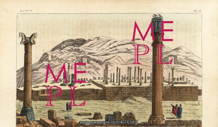 : View of the ruins of Persepolis or Chehel Minar : View of the ruins of Persepolis or Chehel Minar