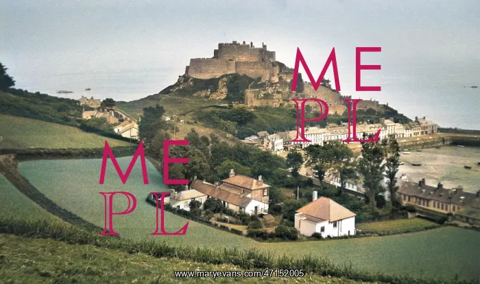  : View of a seaside resort with a castle on a hill