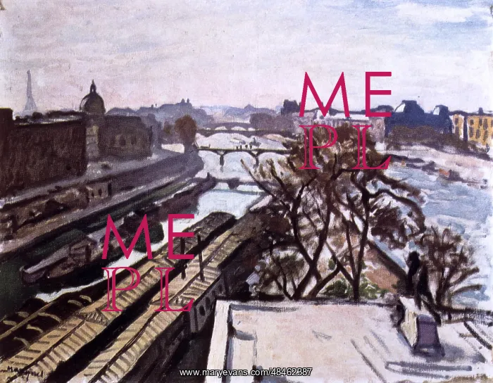 : View of the Seine and the Monument to Henry IV : View of the Seine and the Monument to Henry IV