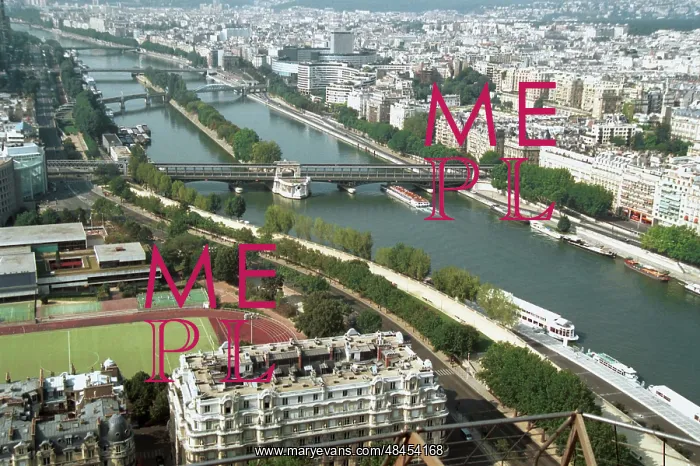 : View of Seine river from Eiffel Tower, 1997 : View of Seine river from Eiffel Tower, 1997