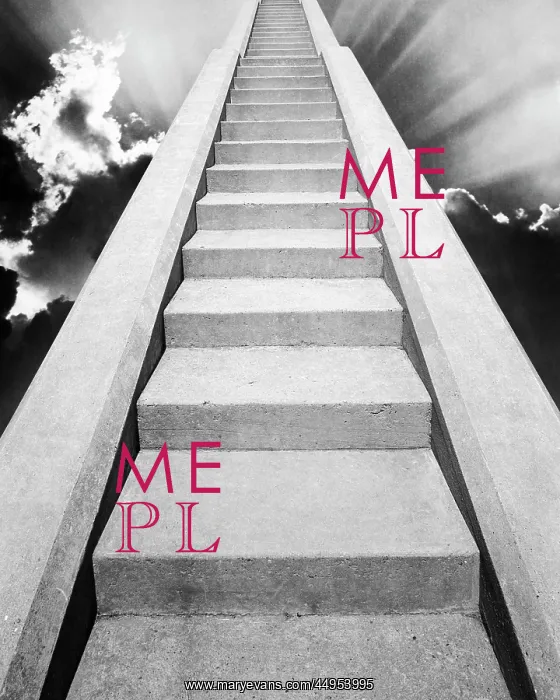 : View at Bottom of Set of Concrete Stairs Looking : View at Bottom of Set of Concrete Stairs Looking