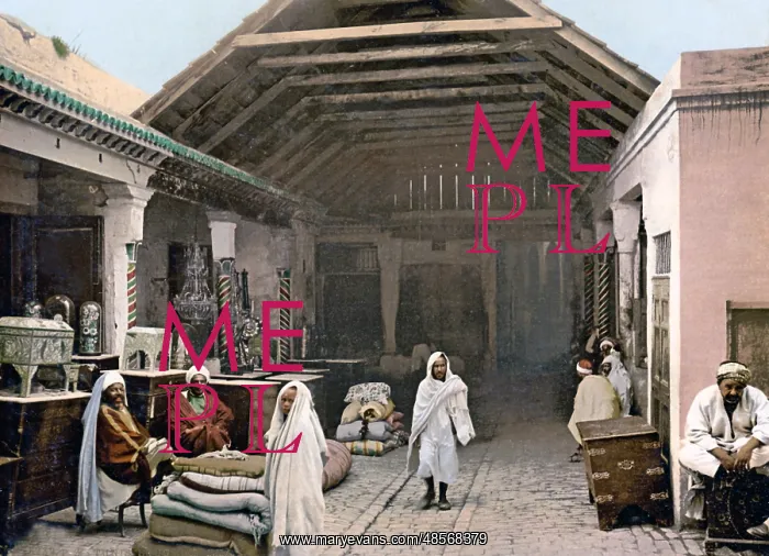  : A view in the souk, Tunis, Tunisia, circa 1890s