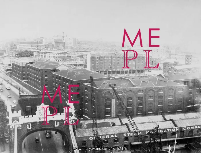 : The view of St Katherines Dock in the 1950s : The view of St Katherines Dock in the 1950s