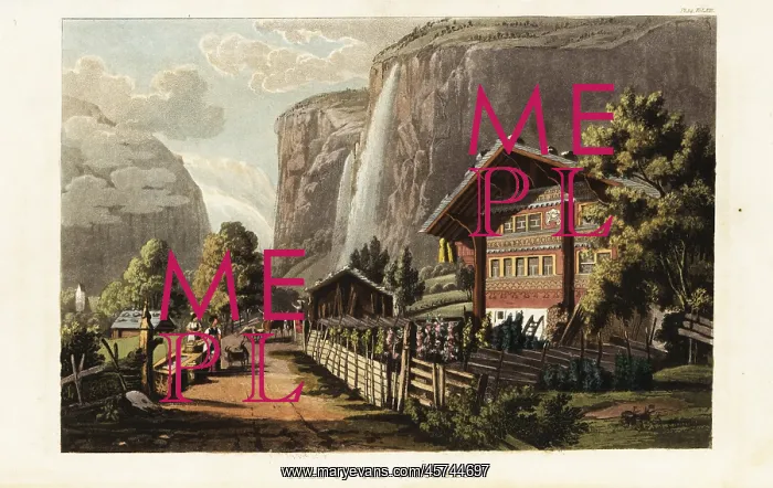 : View of the Staubbach waterfall, Switzerland : View of the Staubbach waterfall, Switzerland