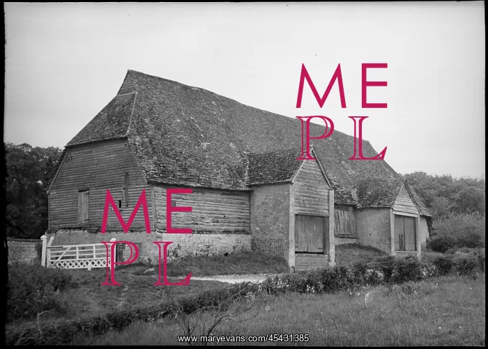 : A view of the tithe barn at Cherhill from the south-west : A view of the tithe barn at Cherhill from the south-west