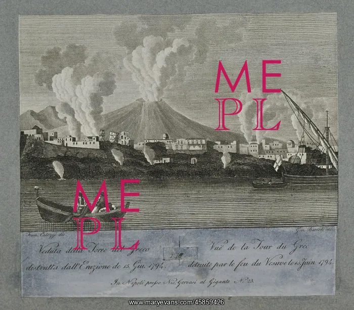 : View of Torre del Greco destroyed by eruption of June 1794 : View of Torre del Greco destroyed by eruption of June 1794
