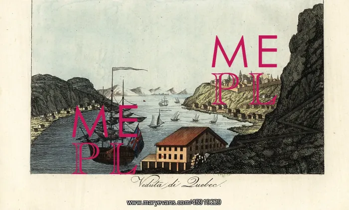 : View of the town of Quebec, Canada, circa 1800