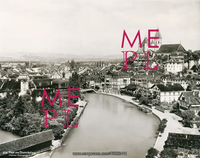 : View of the town of Thun in Switzerland : View of the town of Thun in Switzerland