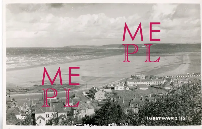 : View of the Town, Westward Ho, Devon : View of the Town, Westward Ho, Devon