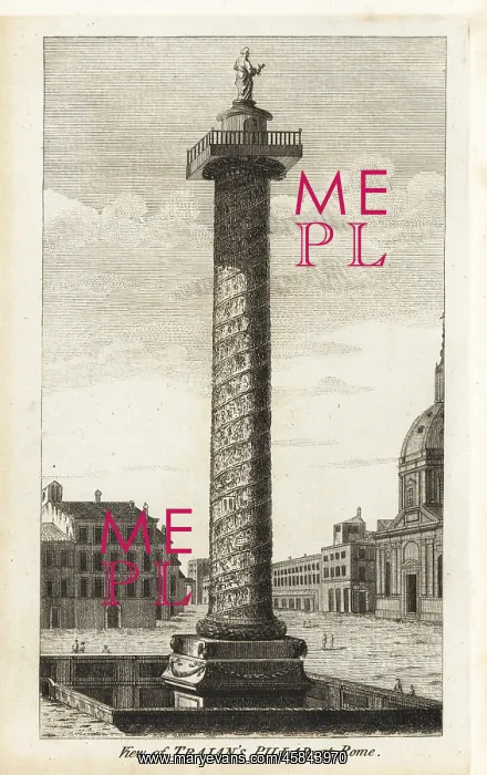 : View of Trajan's Column, Rome, in the 18th century : View of Trajan's Column, Rome, in the 18th century
