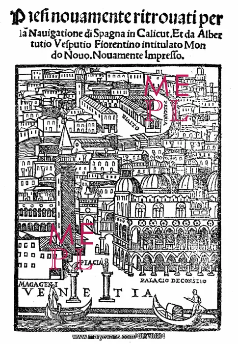 : View of Venice from title page of Amerigo Vespucci : View of Venice from title page of Amerigo Vespucci
