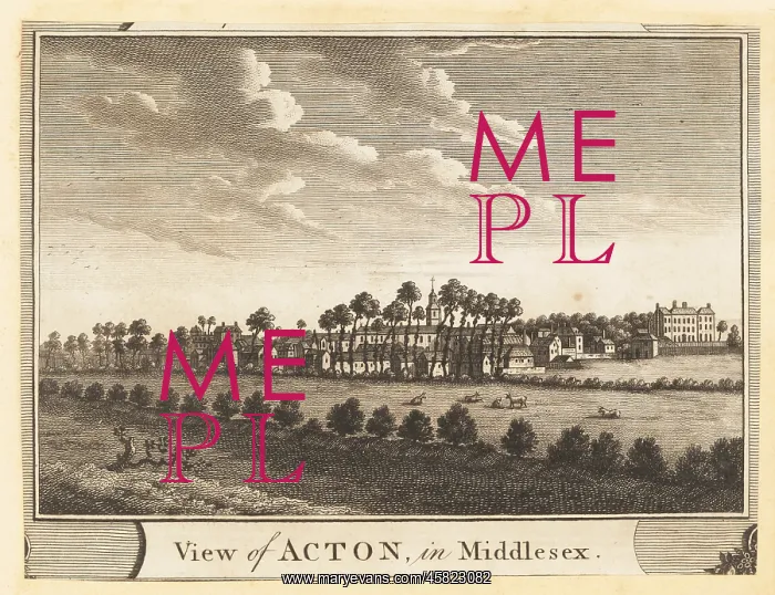 : View of the village of Acton, Middlesex, 1784 : View of the village of Acton, Middlesex, 1784