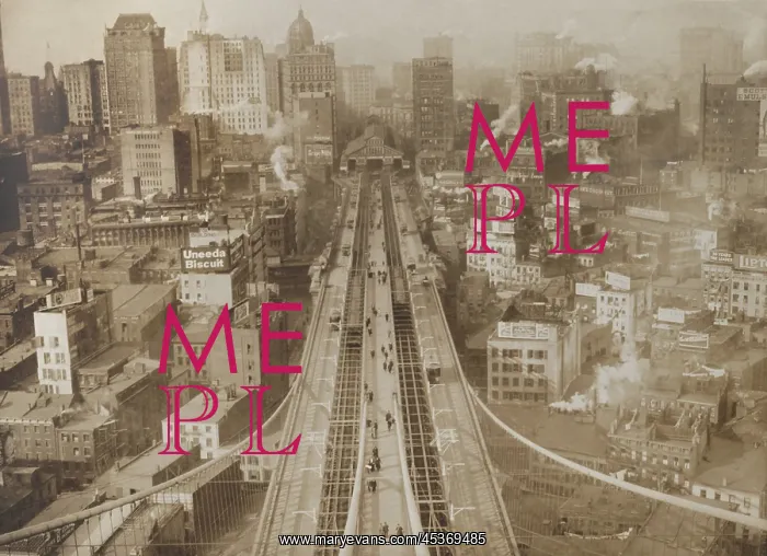 : View from west tower of the Brooklyn Bridge : View from west tower of the Brooklyn Bridge
