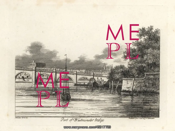 : View of Westminster Bridge over the River Thames : View of Westminster Bridge over the River Thames