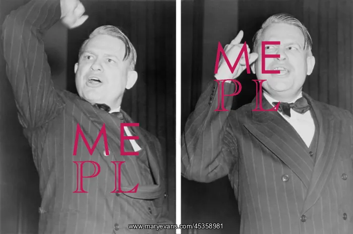 : Two views of Martin Dies, emphatically gesturing : Two views of Martin Dies, emphatically gesturing