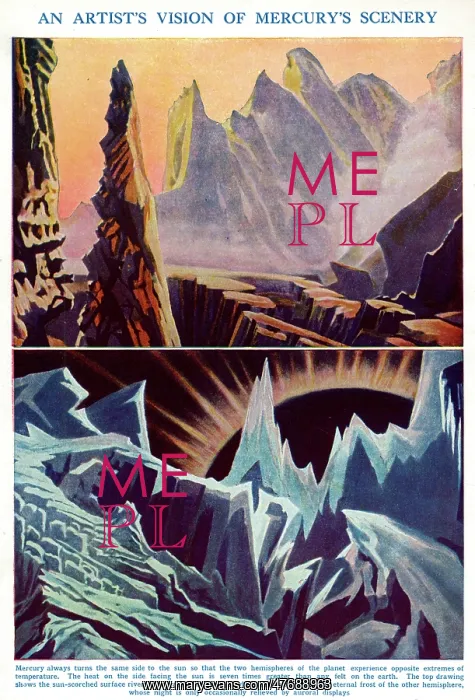 : Two views of the surface of the planet Mercury : Two views of the surface of the planet Mercury