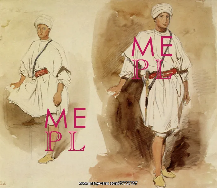 : Two Views of a Young Arab, by Delacroix : Two Views of a Young Arab, by Delacroix