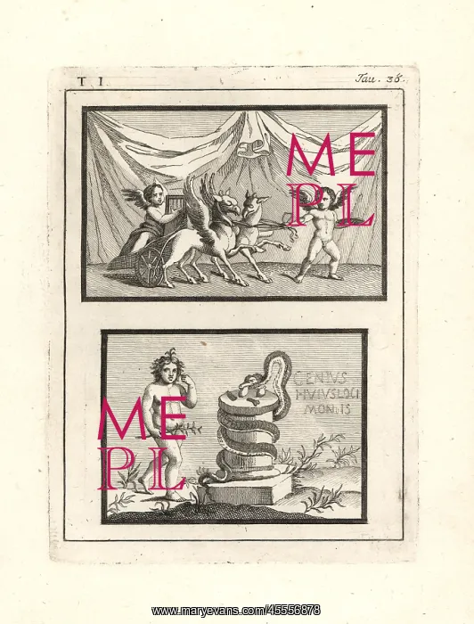 : Vignettes of cupids or genii : Vignettes of cupids or genii