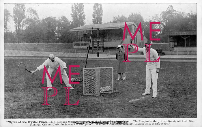 : Vigoro - Eustace Miles batting - Mr. Rawson wicket-keeper : Vigoro - Eustace Miles batting - Mr. Rawson wicket-keeper