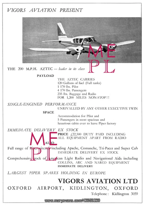 : Vigors Aviation - Piper Aztec : Vigors Aviation - Piper Aztec