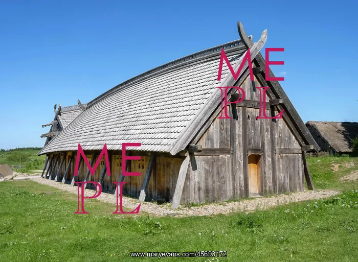 : Viking building, Lejre Land of Legends, Zealand, Denmark : Viking building, Lejre Land of Legends, Zealand, Denmark