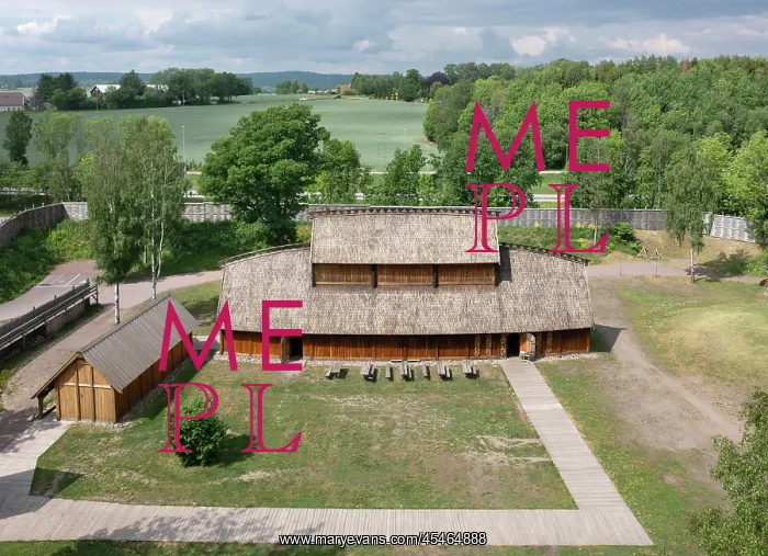 : Viking hall reconstruction, Midgard Viking Centre, Borre : Viking hall reconstruction, Midgard Viking Centre, Borre