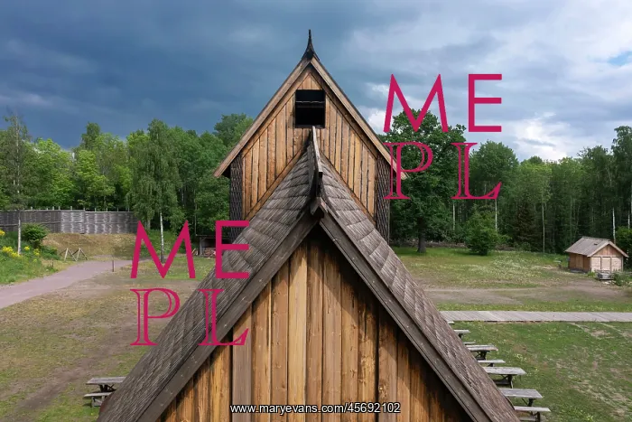 : Viking hall reconstruction, Midgard Viking Centre, Borre : Viking hall reconstruction, Midgard Viking Centre, Borre