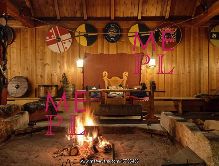 : Viking hall reconstruction, Midgard Viking Centre, Borre : Viking hall reconstruction, Midgard Viking Centre, Borre