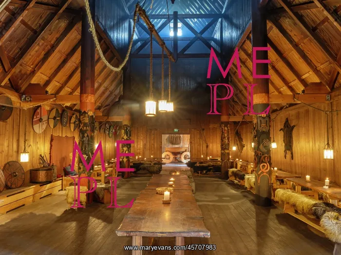 : Viking hall reconstruction, Midgard Viking Centre, Borre : Viking hall reconstruction, Midgard Viking Centre, Borre