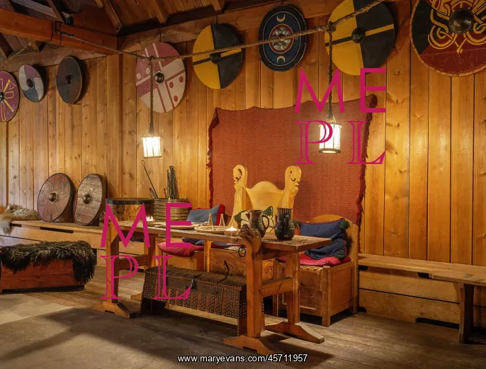 : Viking hall reconstruction, Midgard Viking Centre, Borre : Viking hall reconstruction, Midgard Viking Centre, Borre