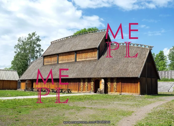 : Viking hall reconstruction, Midgard Viking Centre, Borre : Viking hall reconstruction, Midgard Viking Centre, Borre