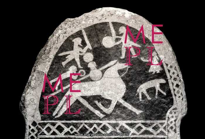 : Viking picture stone, Gotland Museum, Visby, Gotland, Sweden : Viking picture stone, Gotland Museum, Visby, Gotland, Sweden
